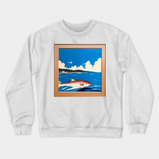 Vintage Retro Cod Fishing Poster Crewneck Sweatshirt